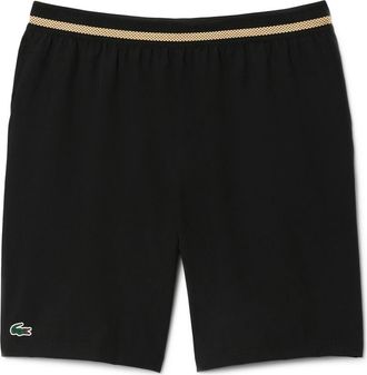 Lacoste Tech Shorts in Black/Gold at Nordstrom, Size 8