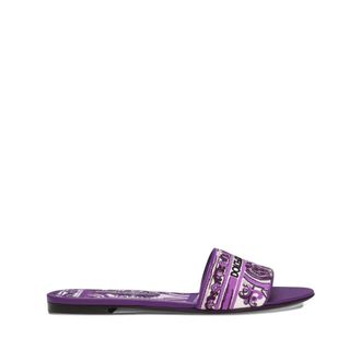 Dolce & Gabbana Sliders, female, Purple, Size: 11 US Embroidered Slides