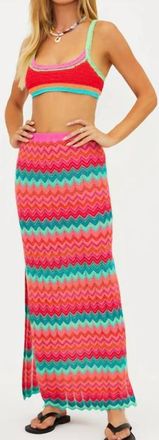 Beach Riot Ivana Skirt In Strawberry Ice Chevron
