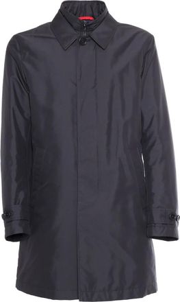 Fay Single-Breasted Coats, male, Blue, Size: 2XL Easy Morning