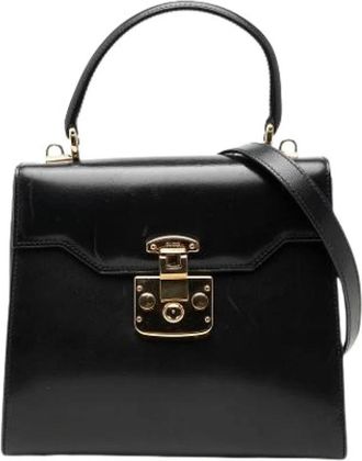 Gucci Pre-owned Vintage Satchel - Dames - Vintage Handtas - Zwart - ONE Size - Leer - Vintage