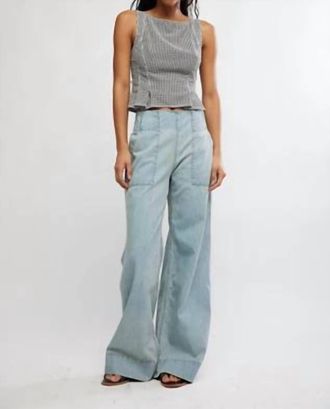 Free People Sunfaded Sleeveless Top In Blue