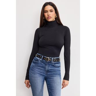 Good American Womens Weightless Turtleneck | Black, Size Medium | Good American by Khlo&Egrave; Kardashian