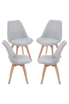 Regalos Miguel Regalos Miguel - Packs Sillas Comedor - Pack 4 Sillas Synk Tela - Gris Claro
