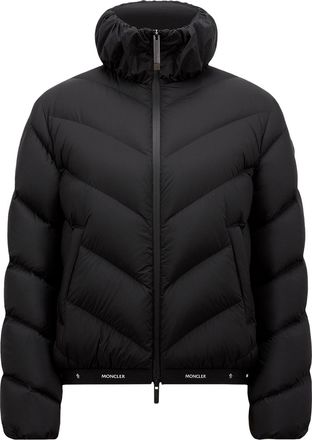 Moncler Grignan Diagonal-quilted Short Down Jacket Black Size 0