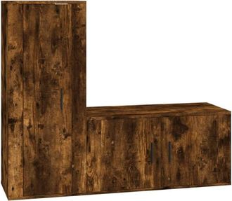 vidaXL Vidaxl - 2 Piece tv Cabinet Set Smoked Oak Engineered Wood