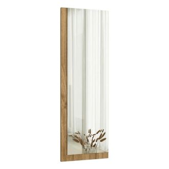 Dmora Espejo Solbiate, Forma Rectangular, Tipo De Pared, Estructura Transparente, 40x120h Cm Color Nogal Marr&oacute;n