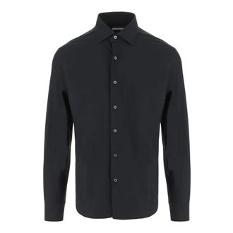 Alessandro Gherardi Casual Shirts, male, Black, 4XL, Stretch Jersey Shirt
