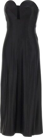 Paco Rabanne Gestructureerde Midi-jurk met Hartvormig Bustier - Dames - Avondkleed - Zwart - S - Kleedjes