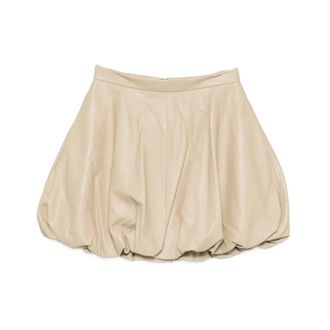 By Malene Birger Brey Leather Mini Skirt - female - By Malene Birger - Leather Skirts - Beige - XS - Skirts