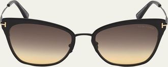 Tom Ford Faryn Dramatic Metal Cat-Eye Sunglasses