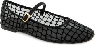Kenneth Cole Jasper Mary Jane Flat in Black/black Mesh at Nordstrom, Size 9.5