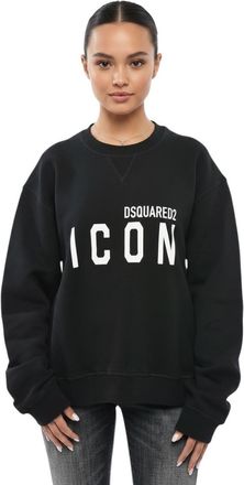 Dsquared2 Black Graphic Crew Neck Sweatshirt