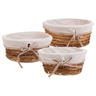 Wanderlust Deco Wanderlust Deco - Set 3 Cestos De Mimbre Forrados Marrones