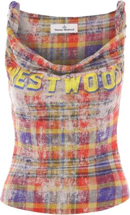 Vivienne Westwood Geruite top met col - Oranje