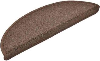 vidaXL Stair Mats 20 pcs 56x17x3 cm Coffee Brown Half Round vidaXL