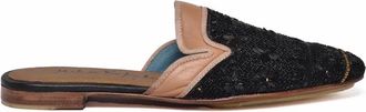 Meher Kakalia Black Queen Paraty Leather Slipper Sabot