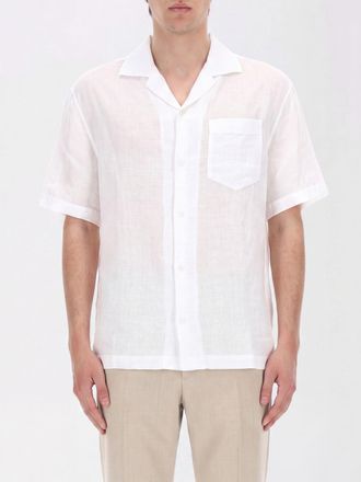 HUGO BOSS Cuban Collar Linen Short-Sleeve Bowling Shirt