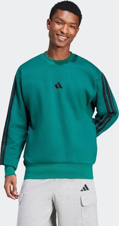 adidas Sweatshirt ADIDAS SPORTSWEAR M 3S FL SWT, Herren, Gr. M, gr&uuml;n (collegiate gr&uuml;n, schwarz), Obermaterial: 55% Baumwolle, 36% Polyester, 9% Viskose, norm