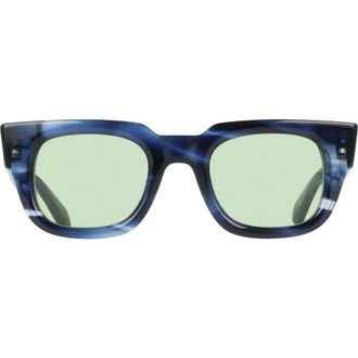 Ferragamo 49mm Small Rectangle Sunglasses in Blue Horn at Nordstrom