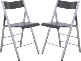 Leisure Mod Menno Modern Acrylic Folding Chair, Set of 2