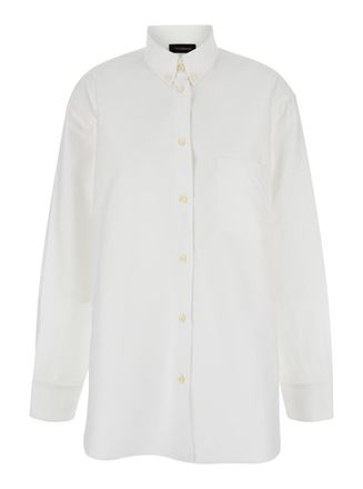 Andamane White Shirt With Buttons In Cotton Blend Woman