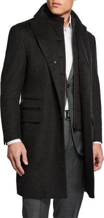 Corneliani Mens ID Wool Top Coat, Gray
