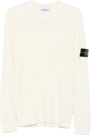 Stone Island Witte Truien voor Mannen - Heren - Ronde hals truien - Wit - XL - Truien & Vesten