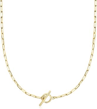 Ross-Simons 2.5mm 18kt Gold Over Sterling Paper Clip Link Necklace