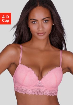 Vivance Push-up-BH VIVANCE Julia, Damen, Gr. 70, Cup C, hellpink, Spitze, Obermaterial: 60% Polyamid, 35% Polyester, 5% Elasthan, BHs Push-up-BH, aus Jacquard