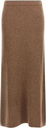 Max Mara Dorina Midi Rok - Dames - Maxi Rokken - Bruin - XS - Kasjmier - Rokken