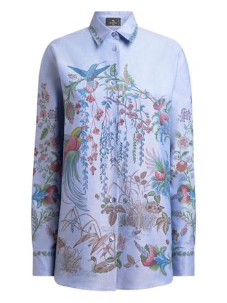 Etro floral-print shirt - Blu
