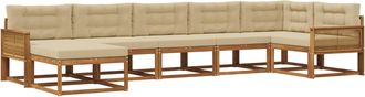 vidaXL Conjunto De Sof&aacute;s De Exterior 7 Uds. Natural Y Beige Vidaxl