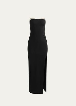 Alice & Olivia Hallie Embellished Peekaboo Gown