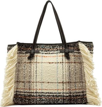 Gianni Chiarini Borsa tote con frange - Toni neutri