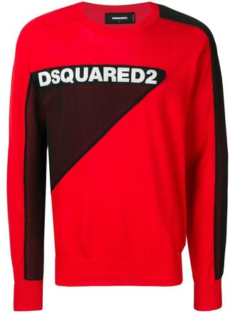 Dsquared2 logo mesh sweater - men - Cotton/Polyester - M
