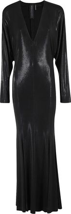 Norma Kamali Elegante V-hals Fishtail Jurk - Dames - Avondkleed - Zwart - M - Kleedjes