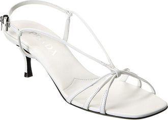 Prada Logo Leather Sandal