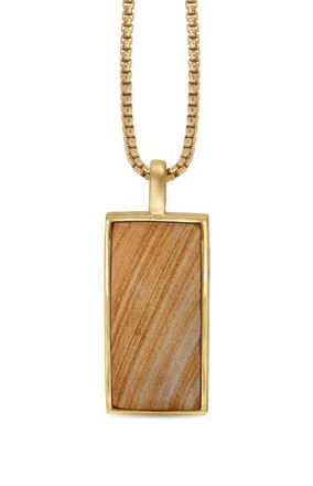 LuvMyJewelry Wood Jasper Sterling Silver Men Tag Necklace in 14Kt Gold Vermeil On Sterling at Nordstrom