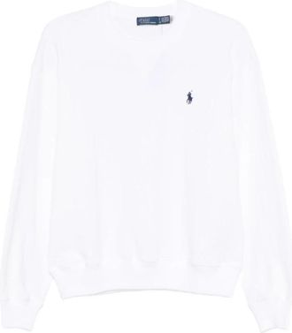 Polo Ralph Lauren Lichtgewicht Fleece Crewneck - Dames - Sweatshirts - Wit - L - Katoen - Hoodies & sweatvesten