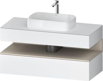 Duravit Duravit - Qatego Consola Mueble Bajo Lavabo, 1 Extra&iacute;ble, 1 Caj&oacute;n