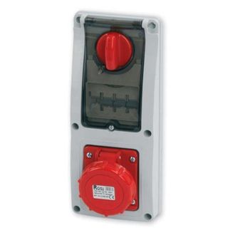 Rosi Collection Presa interbloccata verticale con sezionatore, ad incasso, con magnetotermico, 380V, 5 poli, 63A, IP67 - Rosi 16.463R6-IMT