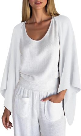 Generic Womens Cardigans Autumn Lightweight Bolero Waterfall Linen Cardigans Summer 3/4 Sleeve Beach Cover Up Casual Open Front Kimonos Blouse Tops Shrug Coat