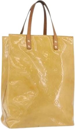 Louis Vuitton Pre-owned Vintage Leren Tote Bag van Lakleer - Dames - Vintage Shopper - Beige - ONE Size - Leer - Vintage