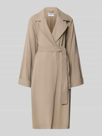 Jake*s Casual Trenchcoat aus Viskose-Mix mit Bindeg&uuml;rtel in Taupe, Gr&ouml;&szlig;e 34