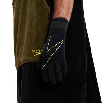Speedo Unisex zwemhandschoenen voor volwassenen voor open water (zwart/fluorgeel)