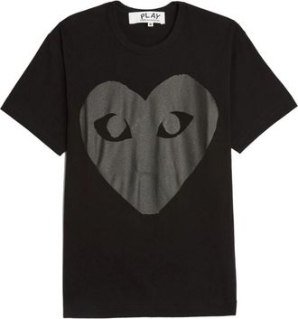 Comme Des Gar&ccedil;ons Hartprint Katoenen T-shirt Zwart - Heren - T-shirts - Zwart - 2XL - Katoen - Tops