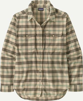Patagonia Womens Canyonite Flannel Shirt In Orcas/ Dark Natural