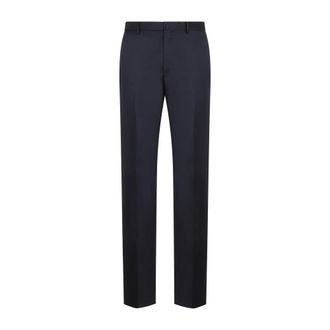 Lanvin Geklede broek met rechte pijpen - Heren - Broeken - Blauw - Maat: 2XL Katoen