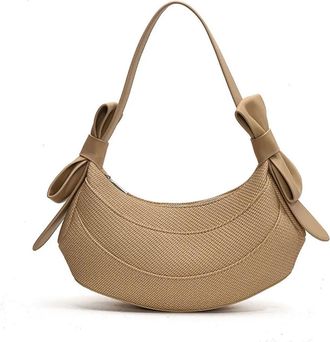 Generic Compatible For Womens Shoulder Bag Stylish And Versatile Casual Handbag Armpit(Khaki)